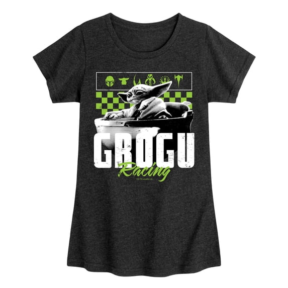 Star Wars - Grogu Racing Jersey - Youth Girls Fitted Short Sleeve T-Shirt