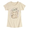 thumbnail image 1 of Star Wars - Grogu Tonal Washed - Youth Girls Fitted Short Sleeve T-Shirt, 1 of 4