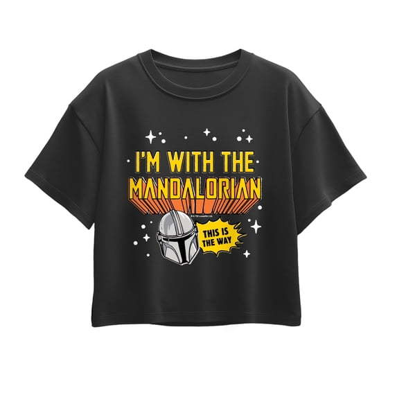 The Mandalorian - Im With Mando - Youth Girl Short Sleeve Boxy Tee