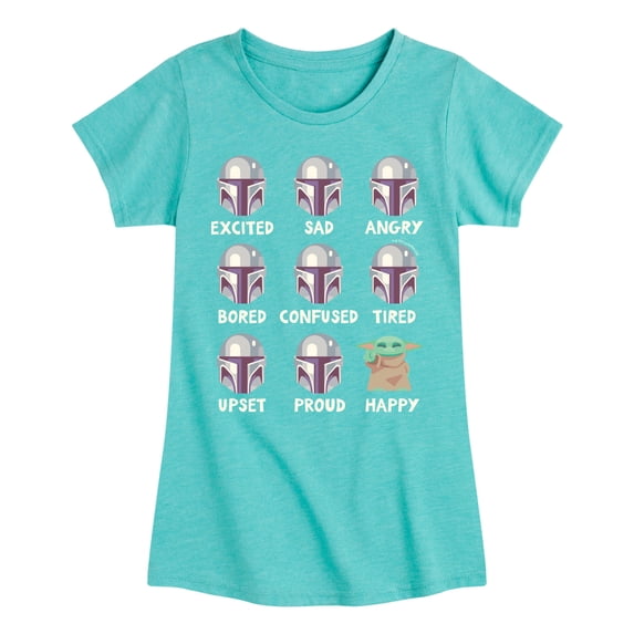 Star Wars - Mandalorian Moods - Youth Girls Fitted Short Sleeve T-Shirt