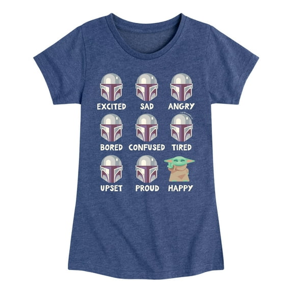 Star Wars - Mandalorian Moods - Youth Girls Fitted Short Sleeve T-Shirt