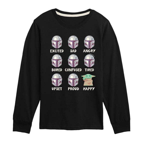 The Mandalorian - Mandalorian Moods - Youth Long Sleeve Graphic T-Shirt
