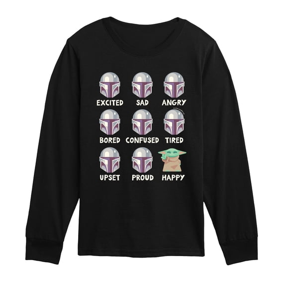 Star Wars - Mandalorian Moods - Youth Boys Long Sleeve Graphic T-Shirt