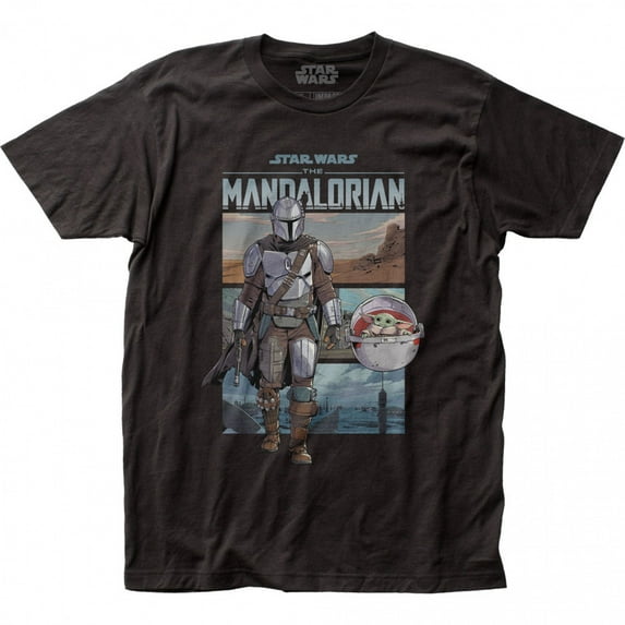 The Mandalorian Mando and Grogu Traveling T-Shirt-3XLarge