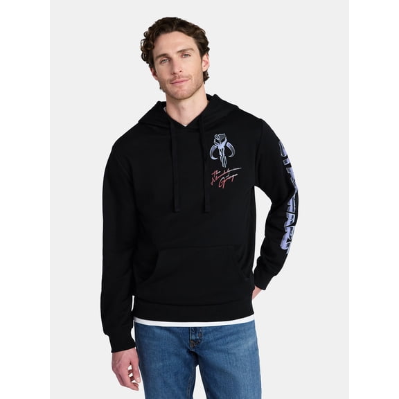 The Mandalorian Men's and Big Men's Chromed Helmet Graphic Hoodie, Sizes XS-3XL