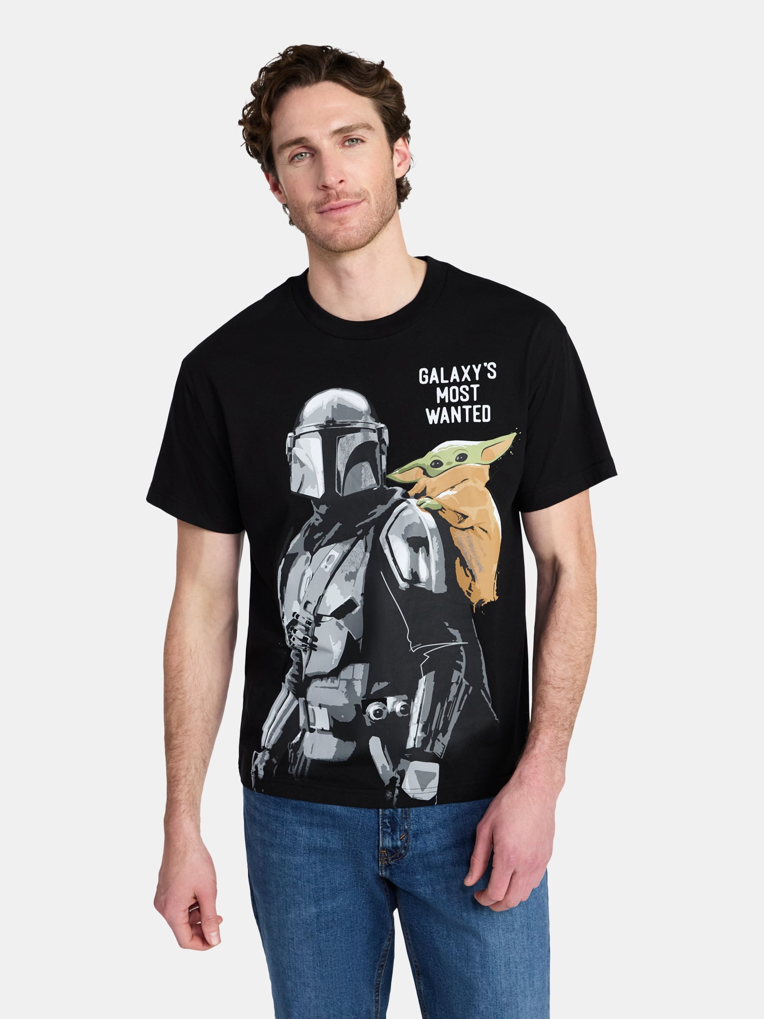 The Mandalorian Men's and Big Men's Mando and Grogu Graphic Tee