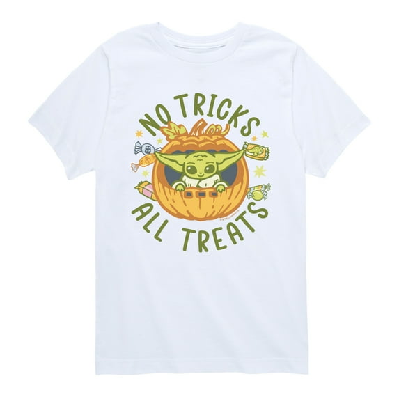 The Mandalorian - No Tricks All Treats Grogu - Youth Boys Short Sleeve Graphic T-Shirt