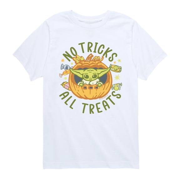 The Mandalorian - No Tricks All Treats Grogu - Youth Boys Short Sleeve Graphic T-Shirt