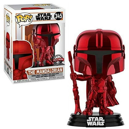 Pop Star Wars The Mandalorian 3.75 Inch Action Figure Exclusive - The Mandalorian Red Metallic #345