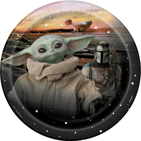 The Mandalorian The Child Baby Yoda Paper Dessert Plates, 7", 24 Count