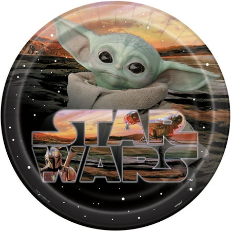 The Mandalorian The Child Baby Yoda Paper Dinner Plates, 9in, 24ct