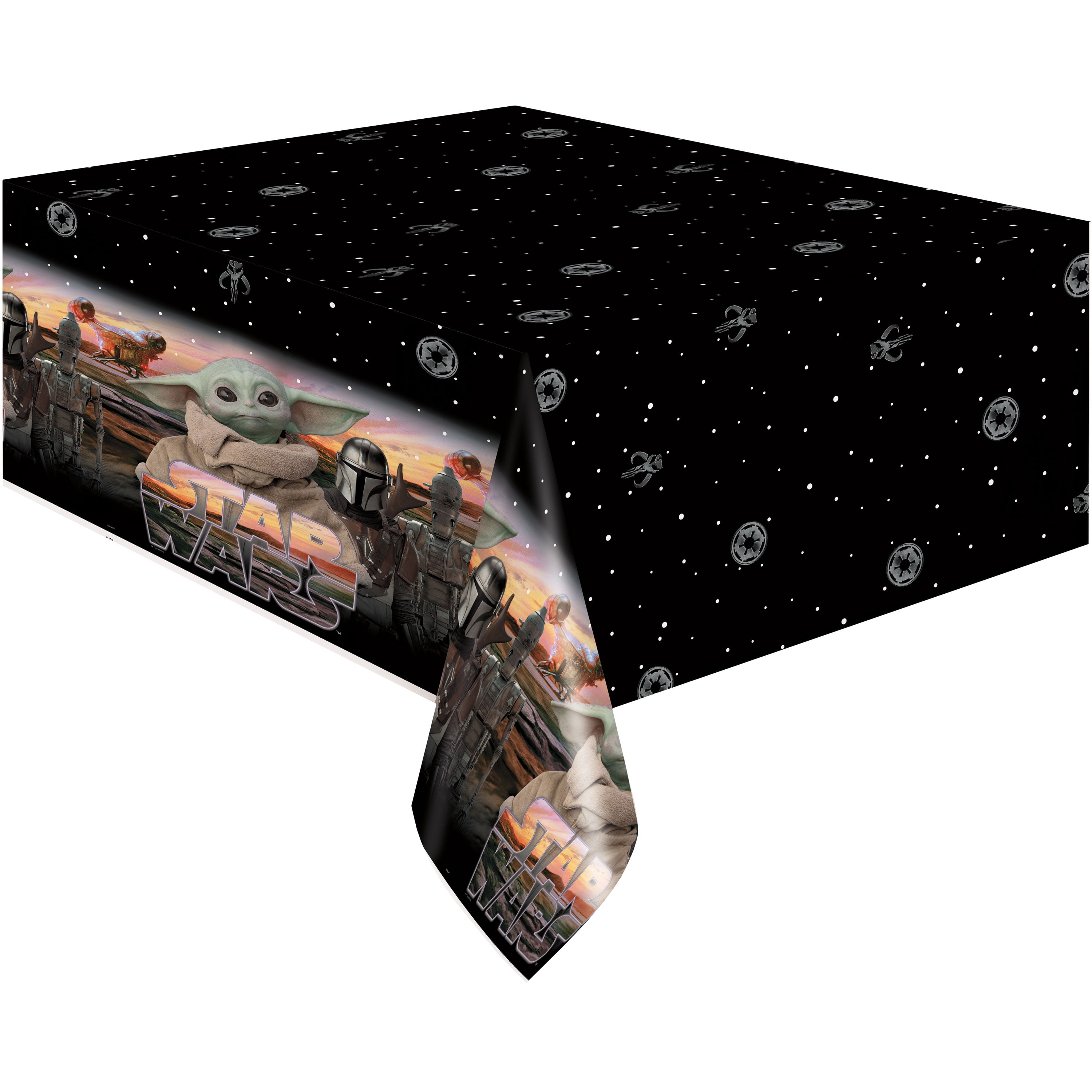 The Mandalorian The Child Baby Yoda Plastic Party Tablecloths, 84in x 54in, 2ct