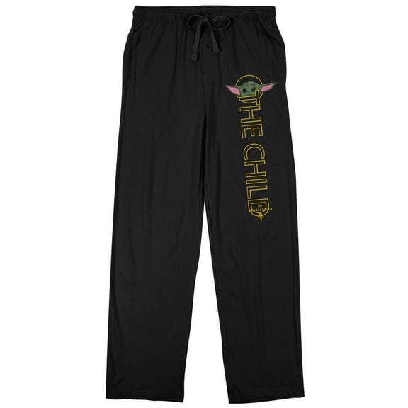 The Mandalorian The Child Men's Black Drawstring Sleep Pajama Pants-L