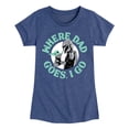 thumbnail image 1 of The Mandalorian - Where Dad Goes I Go - Youth Girls Short Sleeve T-Shirt, 1 of 5