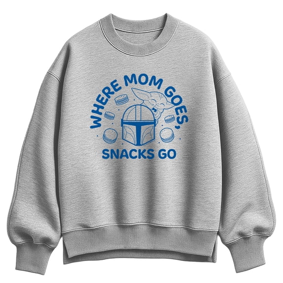 The Mandalorian - Where Mom Goes Snacks Go - Women's Oversized Fleece Crew Sweatshirt