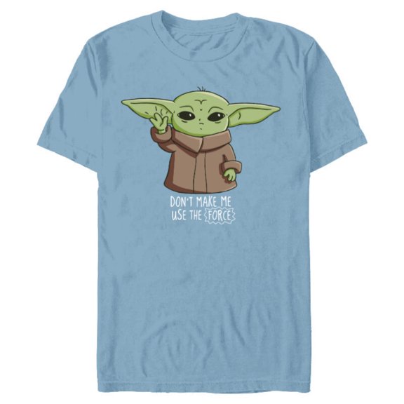 The Mandalorian the Child Don't Make Me Use The Force - Short Sleeve Blended T-Shirt for Adults - Customized-Ocean Blue
