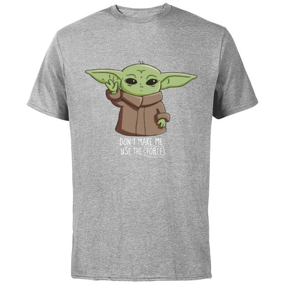 The Mandalorian the Child Don't Make Me Use The Force - Short Sleeve Cotton T-Shirt for Adults - Customized-Athletic Heather