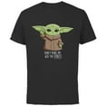 thumbnail image 1 of The Mandalorian the Child Don't Make Me Use The Force - Short Sleeve Cotton T-Shirt for Adults - Customized-Black, 1 of 5