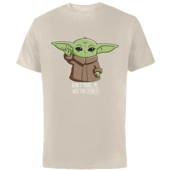 The Mandalorian the Child Don't Make Me Use The Force - Short Sleeve Cotton T-Shirt for Adults - Customized-Natural