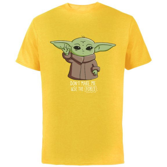 The Mandalorian the Child Don't Make Me Use The Force - Short Sleeve Cotton T-Shirt for Adults - Customized-Yellow
