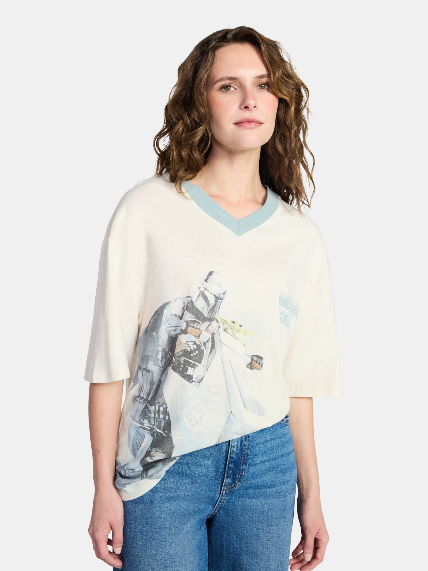 The Mandolorian Women's Graphic Fashion Short Sleeve Tee, Sizes XXS-XXL
