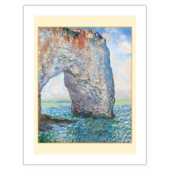 The Manneporte near Étretat France - From an Original Color Painting by Claude Monet c.1886 - Bamboo Fine Art 290gsm Paper (Unframed) 17x22in