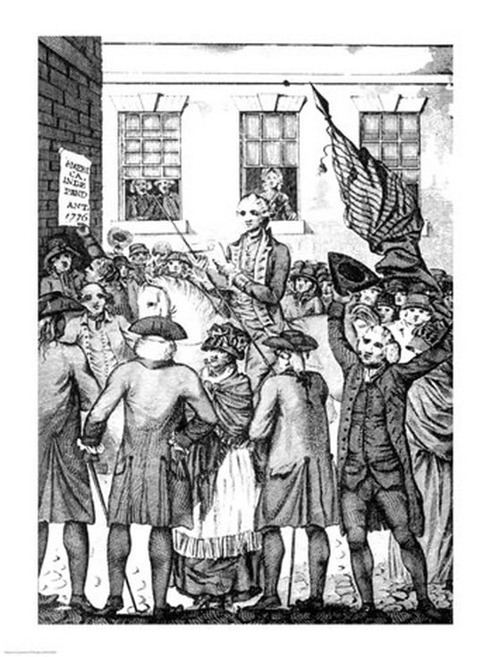 The Manner in which the American Colonists Declared Themselves Independent of the King 1776 Canvas Art - (24 x 36)