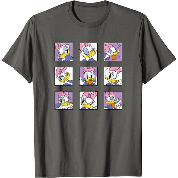 The Many Emotions of Daisy Duck DTG Print Unisex T-Shirt,Charcoal Color,Size YS