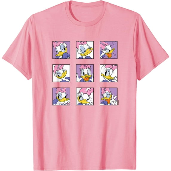 The Many Emotions of Daisy Duck DTG Print Unisex T-Shirt,Light Pink Color,Size 5XL