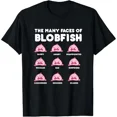 thumbnail image 1 of The Many Faces of Blobfish Shirt T-Shirt, 1 of 6