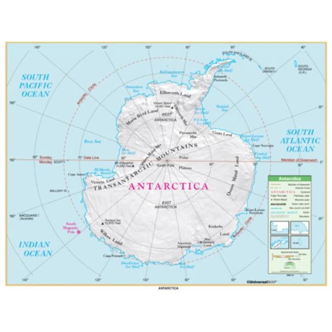 The Map Shop KA-ANT-ESSTL-42x32-paper Antarctica Essential Wall Map ...