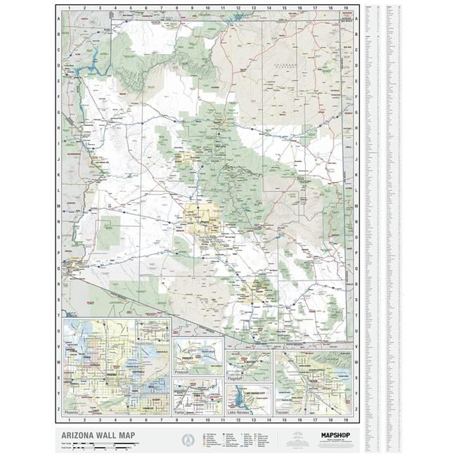 Arizona Paper Map The Map Shop KA-S-AZ-WALL-paper Arizona State Wall Map, Paper ...