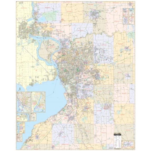 The Map Shop KA-C-NY-BUFFALO-laminated Buffalo & Erie County, NY Wall Map, Laminated - 72 x 89 in.