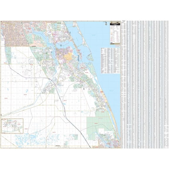 The Map Shop KA-C-FL-STUART-springroller-sr Stuart & Foam Core with Rails County, FL Wall Map - 73 x 56 in.