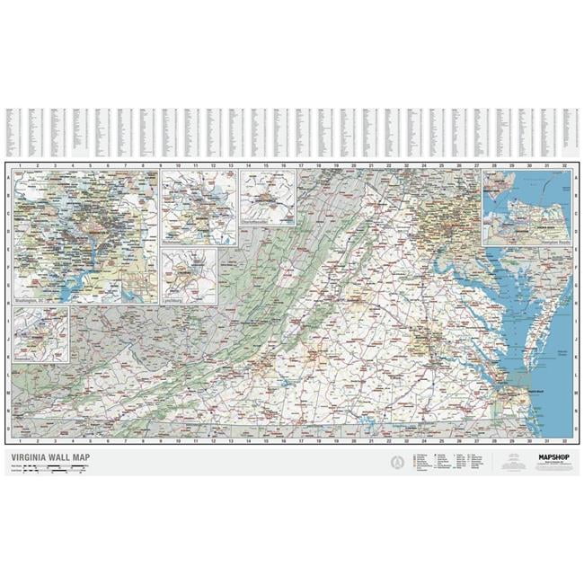 State Wall The Map Shop KA-S-VA-WALL-laminated Virginia State Wall Map, Laminated ...