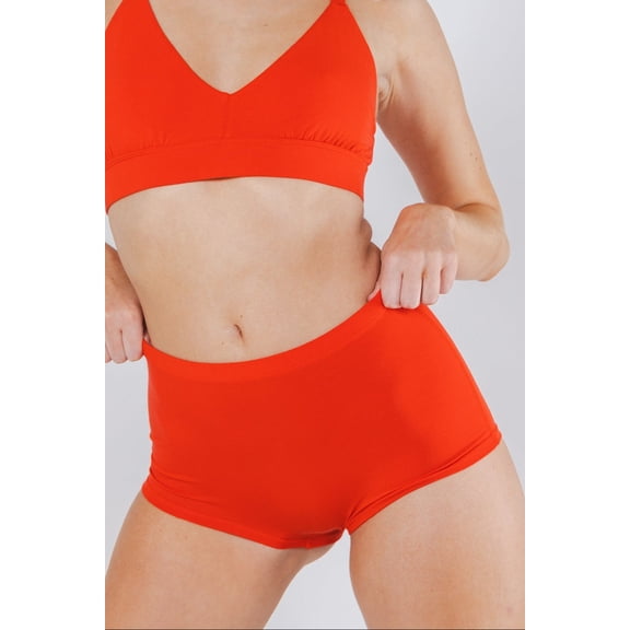 The Maraschino - Shinesty Flame Scarlet Red Modal Boyshort Underwear 2X