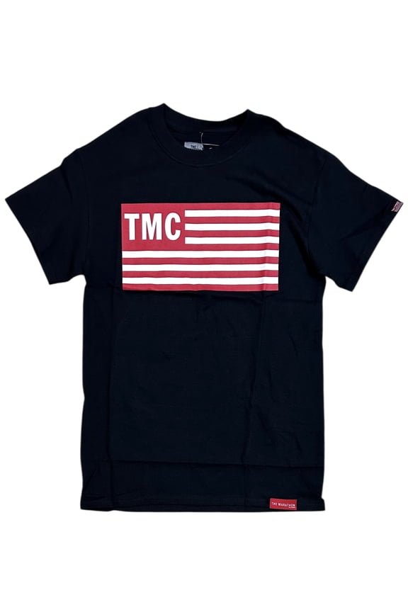 Men's T-Shirt Limited Edition TMC Flag Short Sleeve Tee (Small, Black)