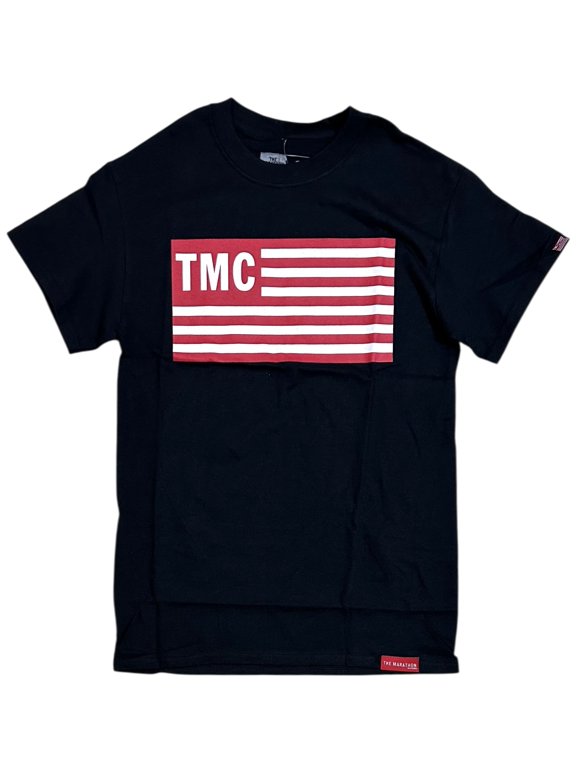Men's T-Shirt Limited Edition TMC Flag Short Sleeve Tee (Small, Black)
