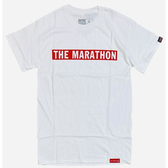 The Marathon Clothing Men's T-Shirt TMC Brushed Bar Tee (Small, White)