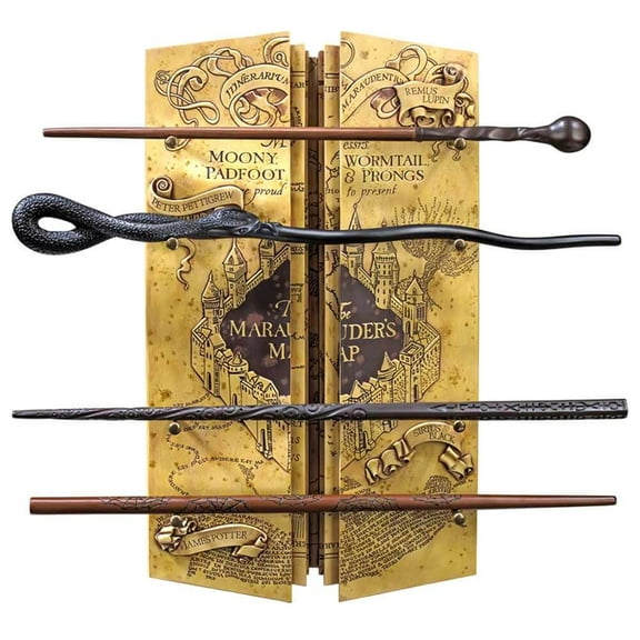The Marauders Map Founders Wand Collection on Map Display