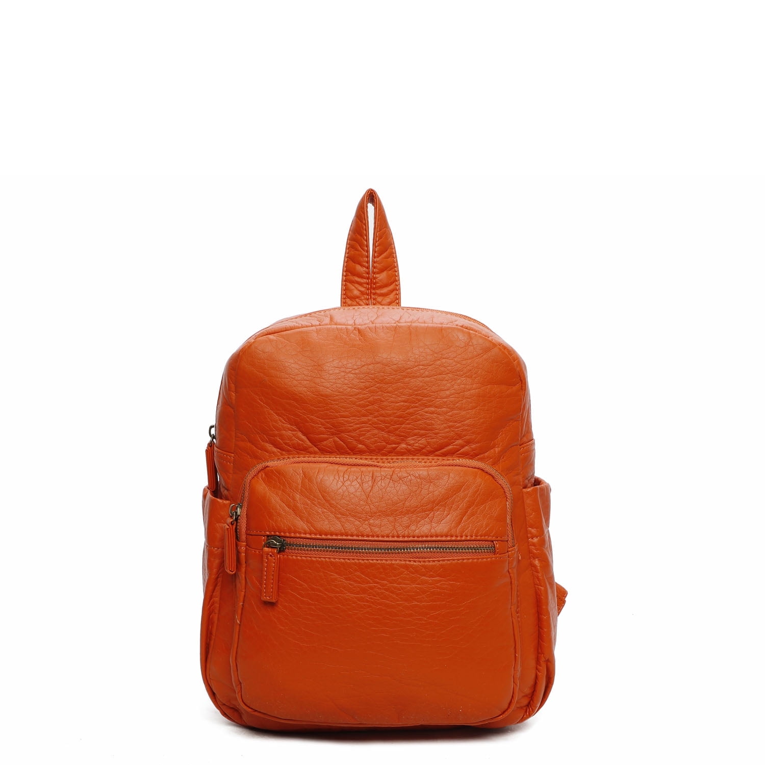 Vegan Leather Orange Backpack by Ampere Creations The Marie Womens Backpack by Ampere Creations - Orange  main image 3