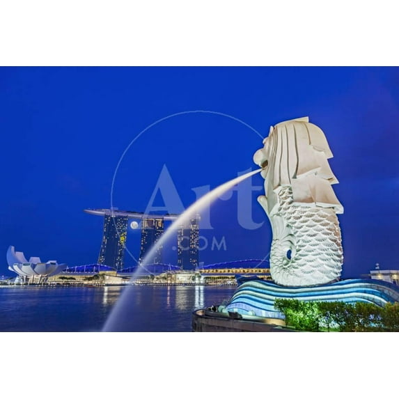 The Marina Bay Sands Hotel and Shopping Centre and the Singapore Art and Science Museum, Singapore, Unframed Photographic Print Wall Art by Cahir Davitt Sold by ArtCom