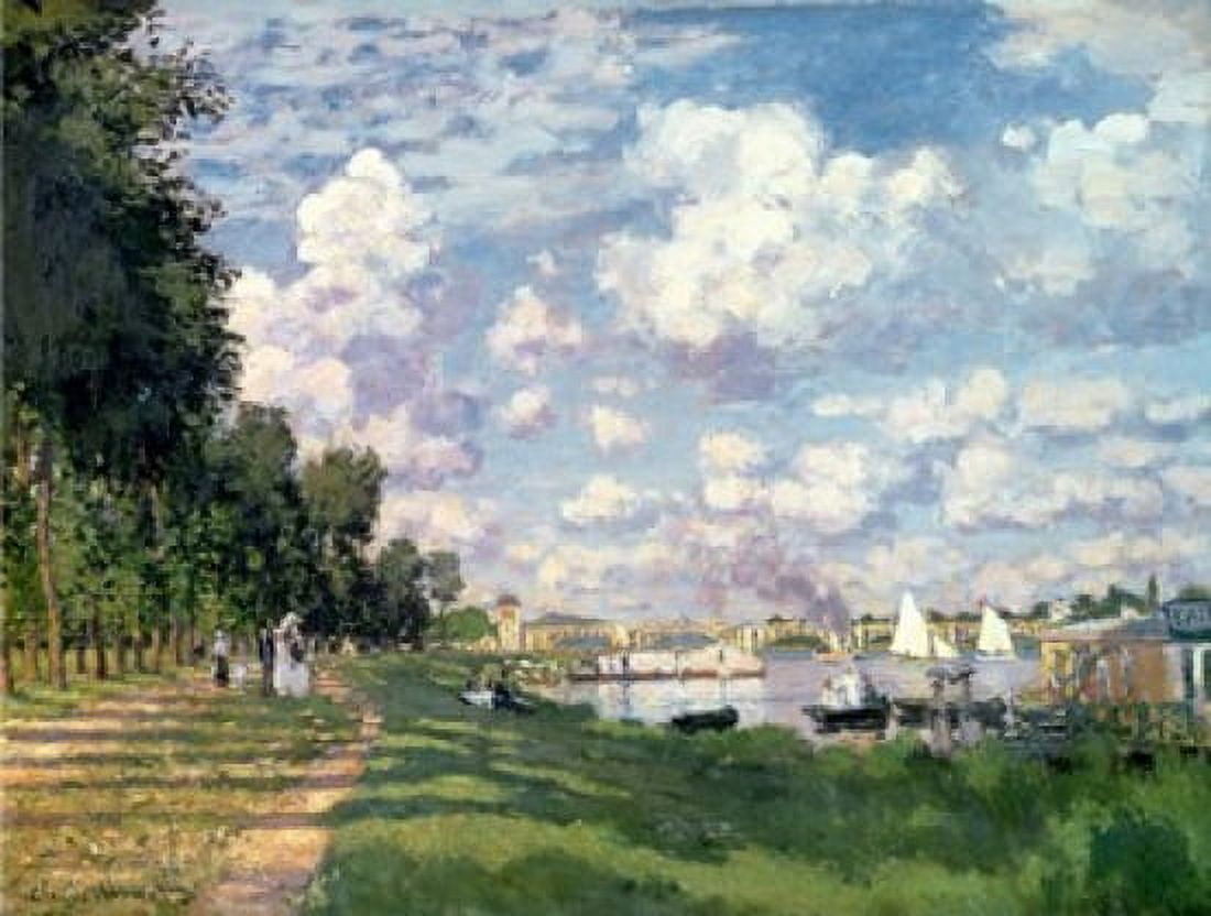 The Marina at Argenteuil 1872 Canvas Art - Claude Monet (32 x 24)