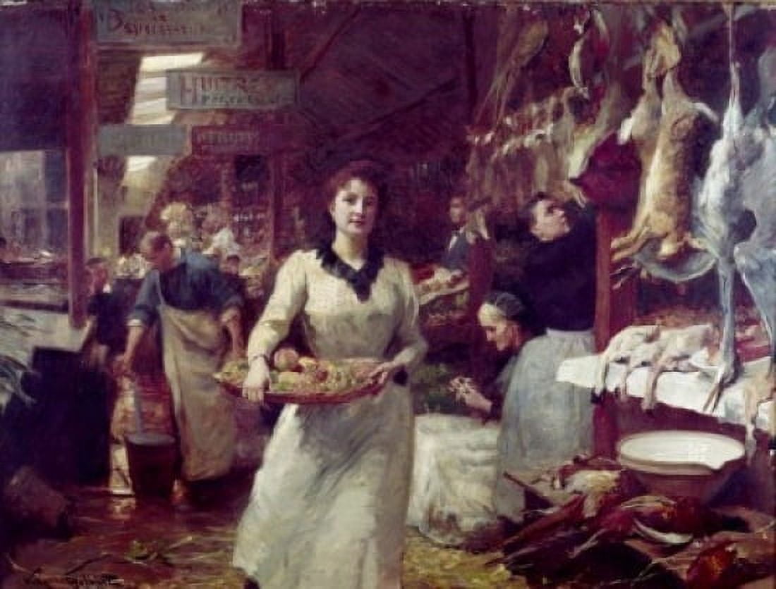 The Marketplace by Victor Gabriel Gilbert (1847-1935) Canvas Art - Victor Gabriel Gilbert (24 x 36)
