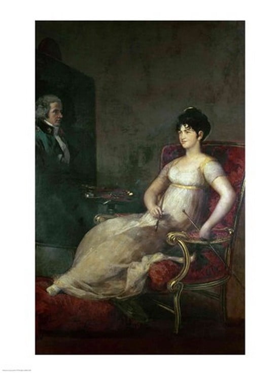 The Marquesa de Villafranca Painting her Husband 1804 Canvas Art - Francisco De Goya (18 x 24)