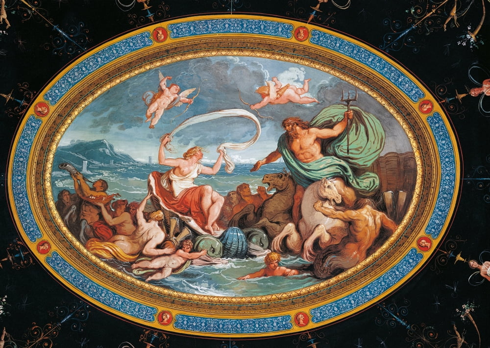 The Marriage Of Poseidon And Amphitrite Canvas Art - (36 x 24)