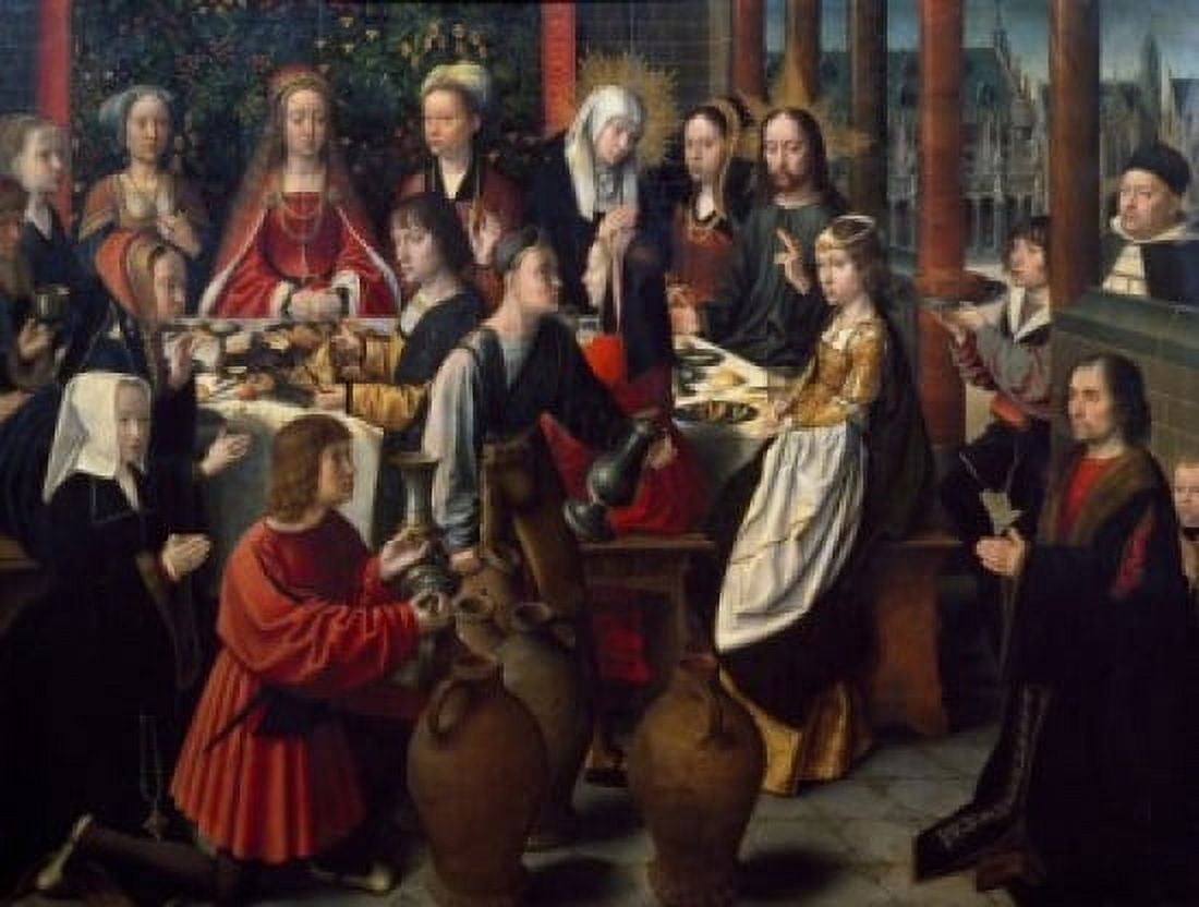 The Marriage at Cana by Gerard David oil on wood Circa 1500 (Circa 1450-1523) France Paris Musee du Louvre Canvas Art - Gerard David (18 x 24)
