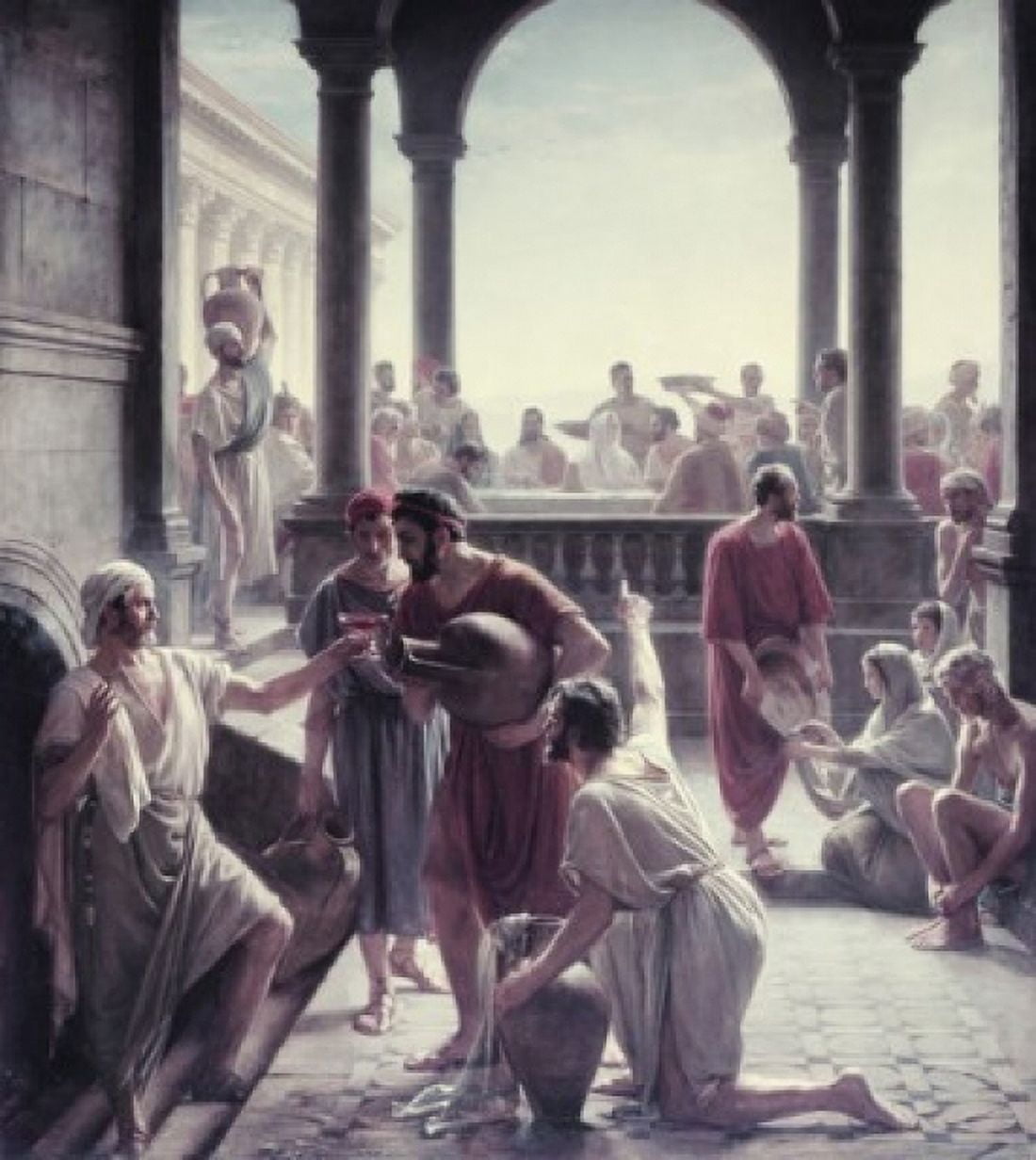 The Marriage at Cana in Galilee Carl Heinrich Bloch (1834-1890 Danish) Canvas Art - Carl Heinrich Bloch (18 x 24)