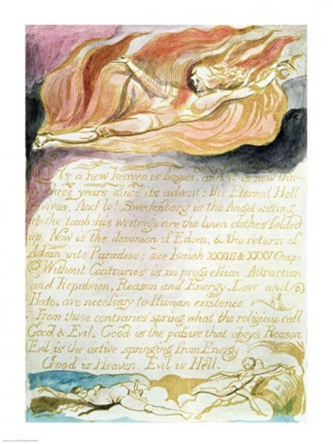 The Marriage of Heaven and Hell As a new heaven is begun c1790 Canvas Art - William Blake (18 x 24)