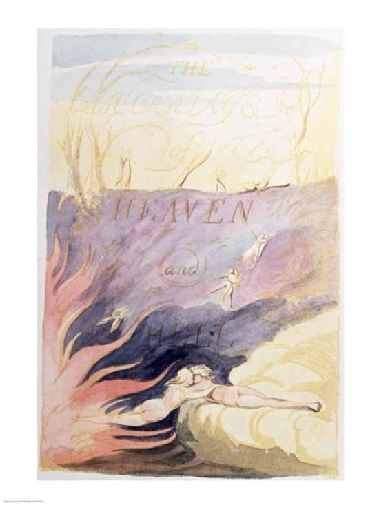 The Marriage of Heaven and Hell title-page 1790-93 Canvas Art - William Blake (18 x 24)
